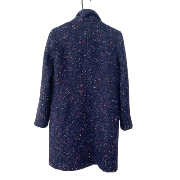 J.Crew Italian Tweed Daphne Nalya Topcoat Navy Boucle Fall Coat 00 - Picture 13 of 16